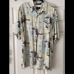 Hawaiian button up tee
